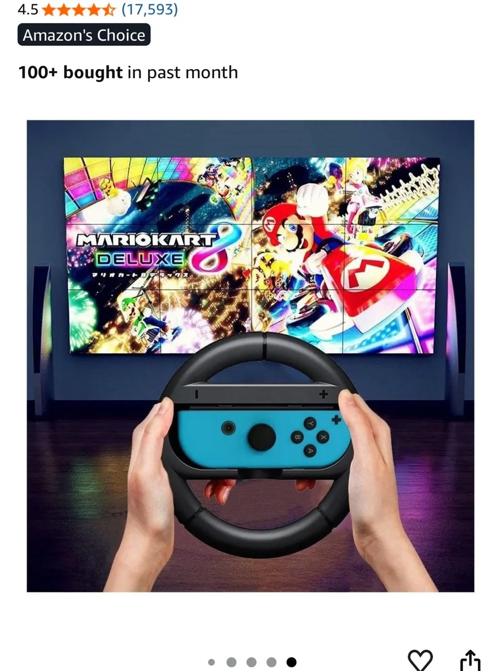 Nintendo Joy-Con Wheel Set – Red and Blue Joy-Cons with Black Wheels
